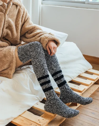Long Thick Socks with Stripe Design - Image 7