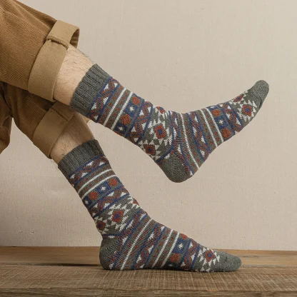 5 Pairs Warm Printed Crew Socks - Image 4