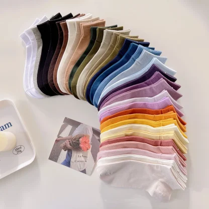 Comfortable Solid Color Ankle Socks - Image 5