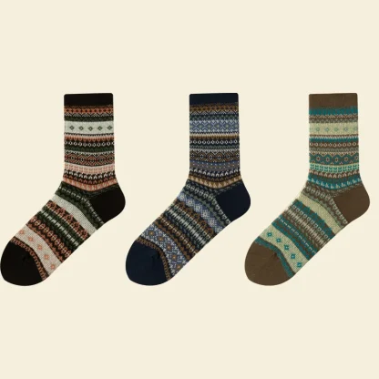 Thick Cozy Socks with Retro Print - Image 14