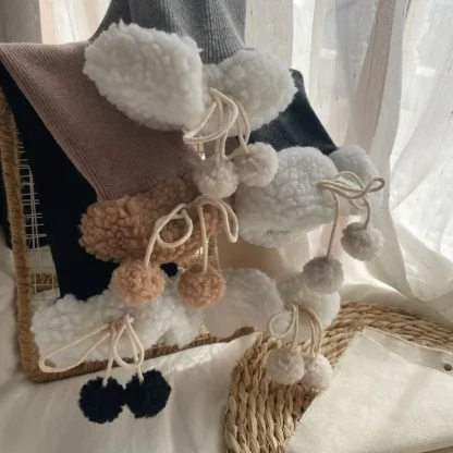 Thigh High Socks with Plush Trim - Image 3