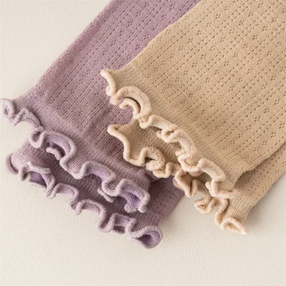 Solid Women's Socks with Scallop Trim - Image 14