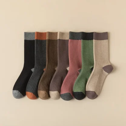 Color Block Crew Elastic Socks - Image 2
