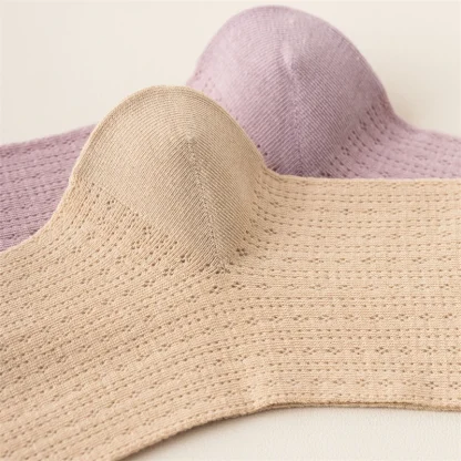 Solid Women's Socks with Scallop Trim - Image 15