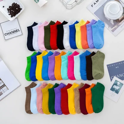 Comfortable Solid Color Ankle Socks - Image 3