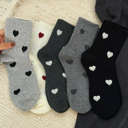 Warm Breathable Socks with Heart Pattern - Image 5