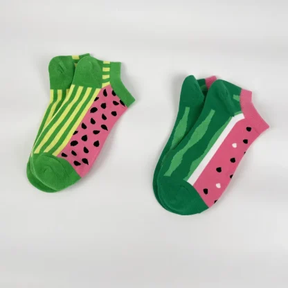 Cute Ankle Socks with Watermelon Design - Image 2