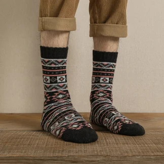5 Pairs Warm Printed Crew Socks