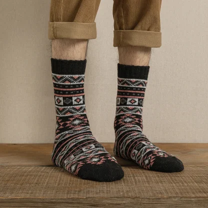 5 Pairs Warm Printed Crew Socks