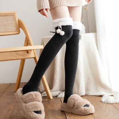 Thigh High Socks with Plush Trim - Image 11