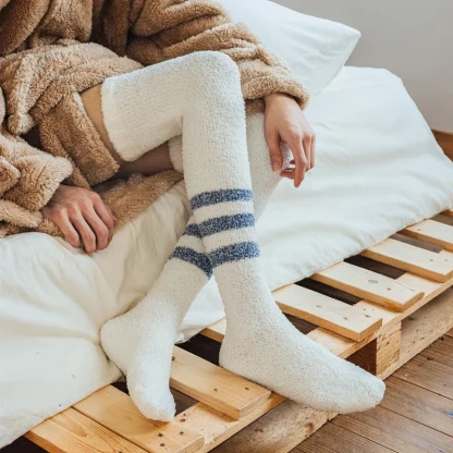 Long Thick Socks with Stripe Design - Image 2