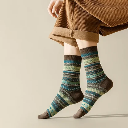 Thick Cozy Socks with Retro Print - Image 7