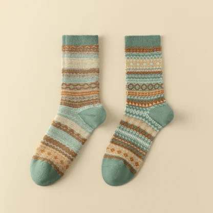 Thick Cozy Socks with Retro Print - Image 6
