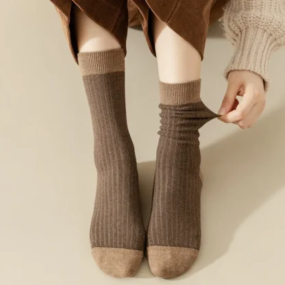 Color Block Crew Elastic Socks - Image 7