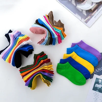 Comfortable Solid Color Ankle Socks - Image 4