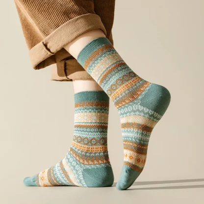 Thick Cozy Socks with Retro Print - Image 8