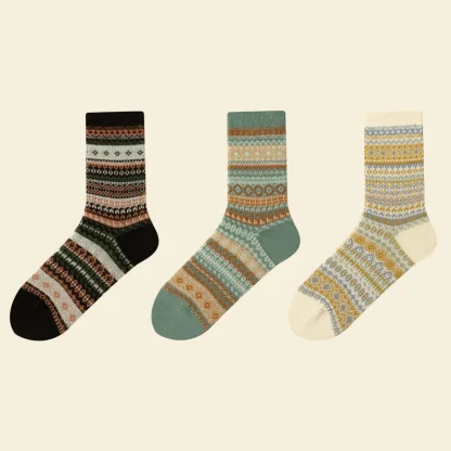Thick Cozy Socks with Retro Print - Image 15